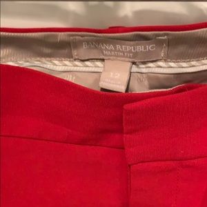 Red Ankle length crop pants by Banana Republic